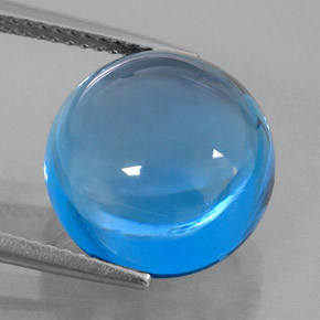 15.31 ct Blue Topaz Gemstone, Topaz Gem in Round Cabochon Shape for Sale.