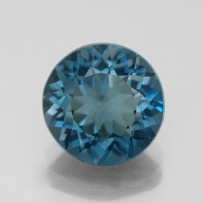 3.11 ct Blue Topaz Gemstone, Topaz Gem in Round Facet Shape for Sale.