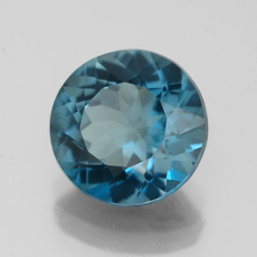 3.11 ct Blue Topaz Stone, Natural Topaz in Round Facet Shape for Sale