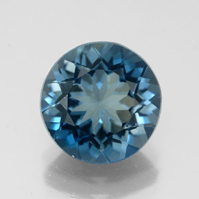 3.08 ct Blue Topaz Gemstone, Topaz Gem in Round Facet Shape for Sale.