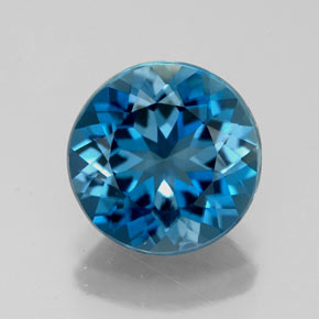 2.87 ct Blue Topaz Gemstone, Topaz Gem in Round Facet Shape for Sale.