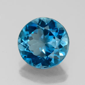 2.87 ct Blue Topaz Stone, Natural Topaz in Round Facet Shape for Sale