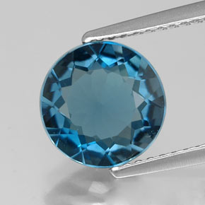 2.59 ct Blue Topaz Gemstone, Topaz Gem in Round Facet Shape for Sale.