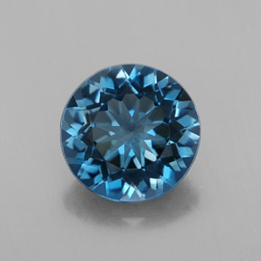 3.21 ct Blue Topaz Gemstone, Topaz Gem in Round Facet Shape for Sale.