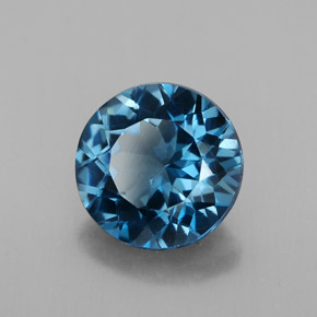 3.21 ct Blue Topaz Stone, Natural Topaz in Round Facet Shape for Sale