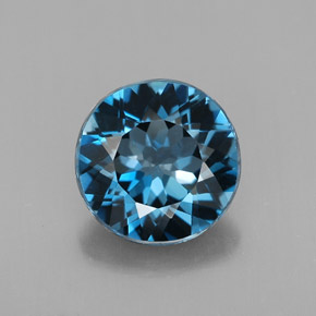 2.87 ct Blue Topaz Gemstone, Topaz Gem in Round Facet Shape for Sale.