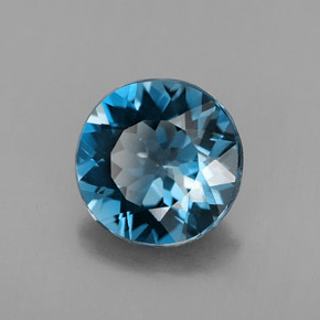 2.87 ct Blue Topaz Stone, Natural Topaz in Round Facet Shape for Sale