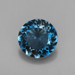 2.96 ct Blue Topaz Gemstone, Topaz Gem in Round Facet Shape for Sale.