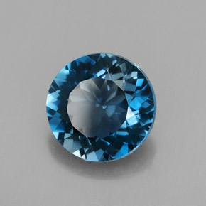 2.96 ct Blue Topaz Stone, Natural Topaz in Round Facet Shape for Sale
