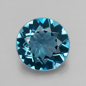 2.54 ct Blue Topaz Gemstone, Topaz Gem in Round Facet Shape for Sale.