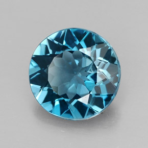 2.54 ct Blue Topaz Stone, Natural Topaz in Round Facet Shape for Sale
