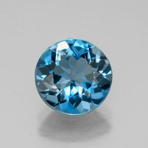 3.05 ct Blue Topaz Gemstone, Topaz Gem in Round Facet Shape for Sale.