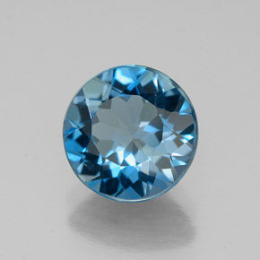 3.05 ct Blue Topaz Stone, Natural Topaz in Round Facet Shape for Sale