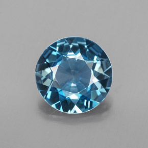 2.20 ct Blue Topaz Gemstone, Topaz Gem in Round Facet Shape for Sale.