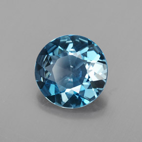 2.20 ct Blue Topaz Stone, Natural Topaz in Round Facet Shape for Sale