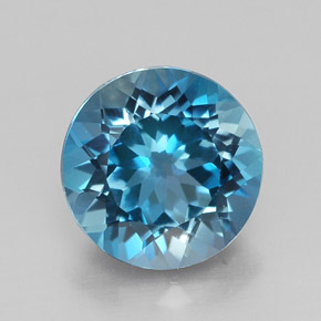 3.39 ct Blue Topaz Gemstone, Topaz Gem in Round Facet Shape for Sale.