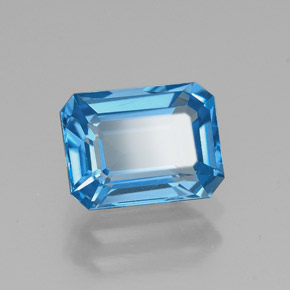 1.97 ct Blue Topaz Stone, Natural Topaz in Octagon Facet Shape for Sale
