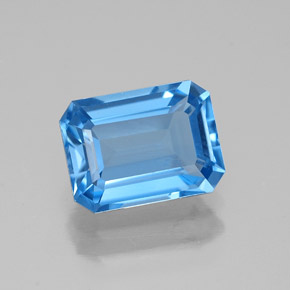 1.89 ct Blue Topaz Gemstone, Topaz Gem in Octagon Facet Shape for Sale.