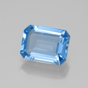 1.80 ct Blue Topaz Gemstone, Topaz Gem in Octagon Facet Shape for Sale.