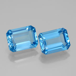 3.33 ct Blue Topaz Stone, Natural Topaz in Octagon Facet Shape for Sale