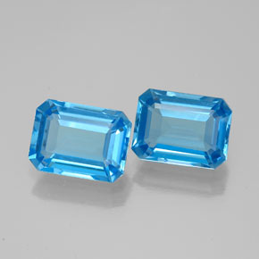 3.53 ct Blue Topaz Gemstone, Topaz Gem in Octagon Facet Shape for Sale.