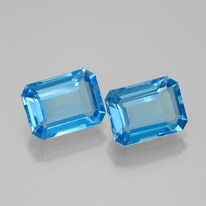 3.53 ct Blue Topaz Stone, Natural Topaz in Octagon Facet Shape for Sale