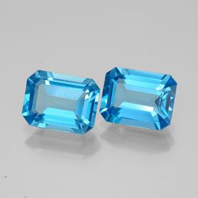 3.47 ct Blue Topaz Gemstone, Topaz Gem in Octagon Facet Shape for Sale.