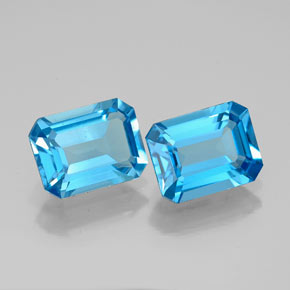 3.47 ct Blue Topaz Stone, Natural Topaz in Octagon Facet Shape for Sale