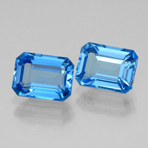 3.93 ct Blue Topaz Stone, Natural Topaz in Octagon Facet Shape for Sale