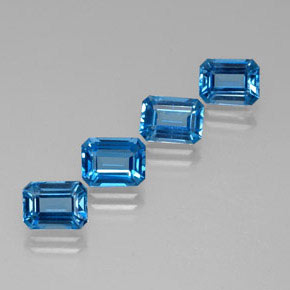 6.85 ct Blue Topaz Gemstone, Topaz Gem in Octagon Facet Shape for Sale.