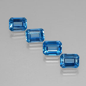 6.85 ct Blue Topaz Stone, Natural Topaz in Octagon Facet Shape for Sale
