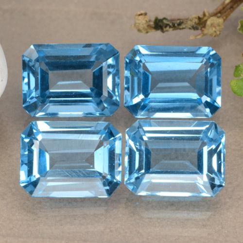 7.47 ctw Blue Topaz Stones, Natural Topaz in Octagon Facet Shape for Sale