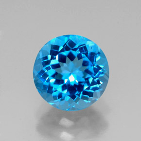 2.28 ct Blue Topaz Gemstone, Topaz Gem in Round Facet Shape for Sale.