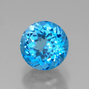 2.73 ct Blue Topaz Stone, Natural Topaz in Round Facet Shape for Sale