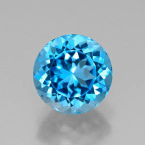 2.49 ct Blue Topaz Gemstone, Topaz Gem in Round Facet Shape for Sale.