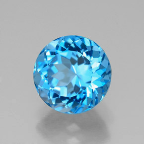 2.49 ct Blue Topaz Stone, Natural Topaz in Round Facet Shape for Sale