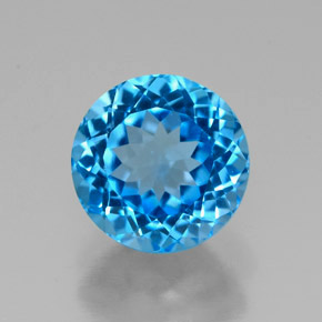 2.66 ct Blue Topaz Gemstone, Topaz Gem in Round Facet Shape for Sale.