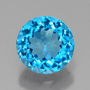 2.36 ct Blue Topaz Gemstone, Topaz Gem in Round Facet Shape for Sale.