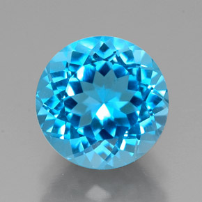 2.45 ct Blue Topaz Gemstone, Topaz Gem in Round Facet Shape for Sale.