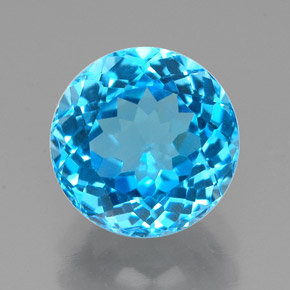 2.48 ct Blue Topaz Gemstone, Topaz Gem in Round Facet Shape for Sale.