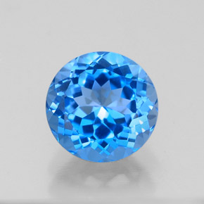 2.44 ct Blue Topaz Gemstone, Topaz Gem in Round Facet Shape for Sale.