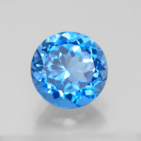 2.44 ct Blue Topaz Stone, Natural Topaz in Round Facet Shape for Sale