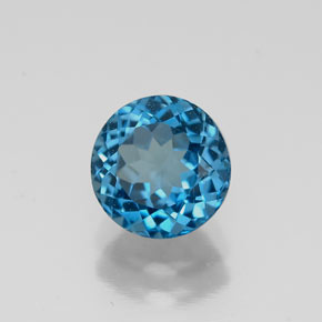 1.70 ct Blue Topaz Stone, Natural Topaz in Round Facet Shape for Sale