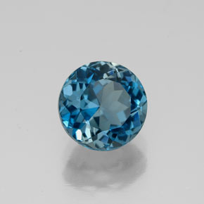1.89 ct Blue Topaz Stone, Natural Topaz in Round Facet Shape for Sale