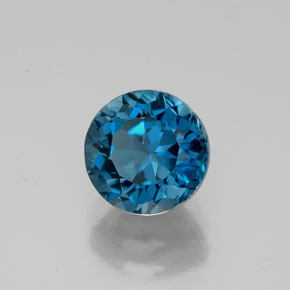 1.93 ct Blue Topaz Stone, Natural Topaz in Round Facet Shape for Sale