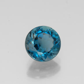 1.64 ct Blue Topaz Stone, Natural Topaz in Round Facet Shape for Sale