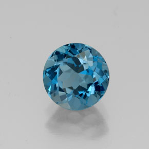 1.73 ct Blue Topaz Stone, Natural Topaz in Round Facet Shape for Sale