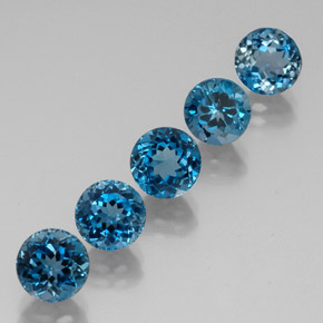 9.70 ct Blue Topaz Stone, Natural Topaz in Round Facet Shape for Sale