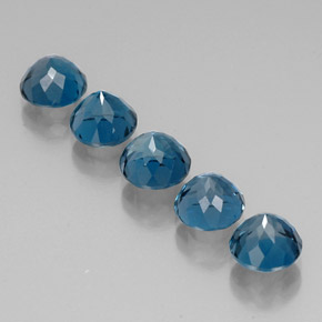 Topaz Gemstone in 7 mm (calibrated) Size for Sale, Topaz Stone in London Blue Color