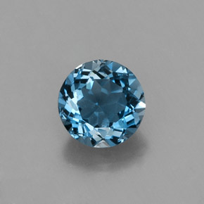 1.12 ct Blue Topaz Gemstone, Topaz Gem in Round Facet Shape for Sale.
